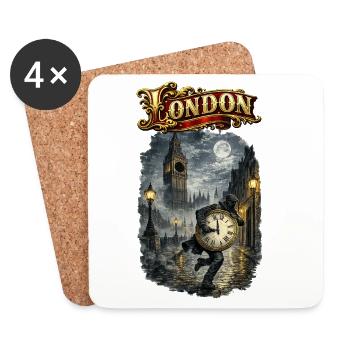 Londres avec Big Ben - Dessous de verre (lot de 4) - blanc - Devant