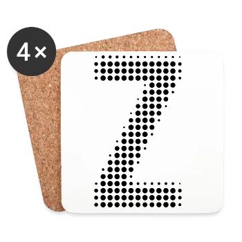 Buchstabe Z – Punktmuster Initial Design - Untersetzer (4er-Set) - Weiß - Vorne