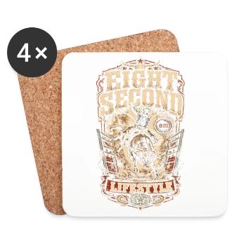 Rodeo Amerikanisch Eight Second Lifestyle - Untersetzer (4er-Set) - Weiß - Vorne