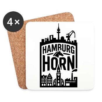 Hamburg Horn - Untersetzer (4er-Set) - Weiß - Vorne