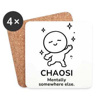 Chaosi – Mentally Somewhere Else | Funny Mood - Untersetzer (4er-Set) - Weiß - Vorne