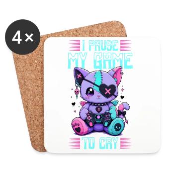Pastel Goth Soft Goth Gaming Gamer - Coasters (set of 4) - white - Front