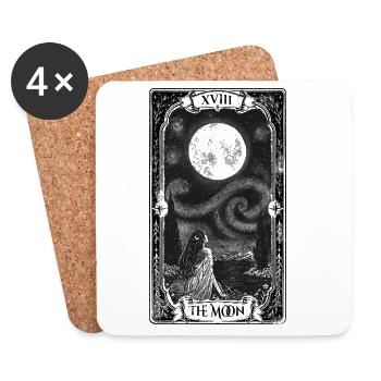 The Moon – The Starry Night Gothic Tarot Card - Dessous de verre (lot de 4) - blanc - Devant