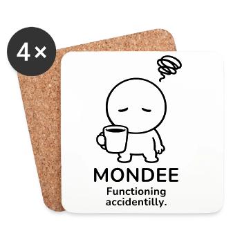 Mondee – Functioning Accidentally | Coffee Mood - Untersetzer (4er-Set) - Weiß - Vorne