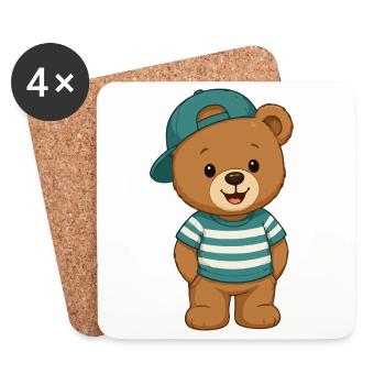 Cuddly Bear Teddy Bear - Coasters (set of 4) - white - Front