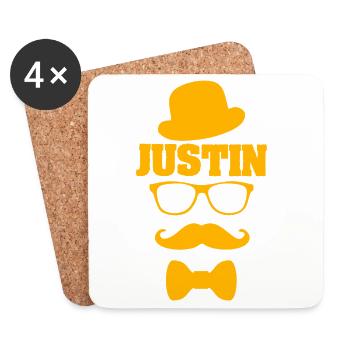 Cool Justin - Untersetzer (4er-Set) - Weiß - Vorne