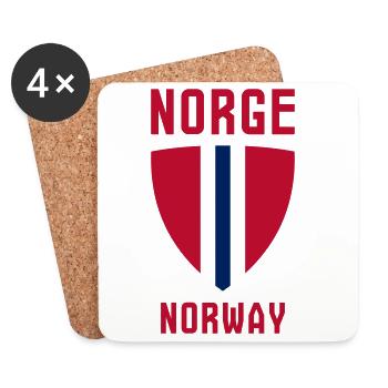 Norge – Norwegen - Untersetzer (4er-Set) - Weiß - Vorne