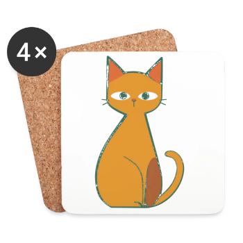 Lässig Wie Eine Katze - Untersetzer (4er-Set) - Weiß - Vorne