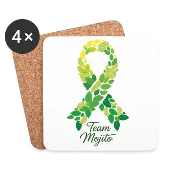 Hen Party Team Mojito Cocktail Bartender - Coasters (set of 4) - white - Front