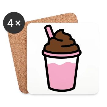 Iced Coffee Smoothie Logo - Coasters (set of 4) - white - Front
