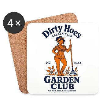 Dirty Hoes Garden Club Organic Gardening - Coasters (set of 4) - white - Front
