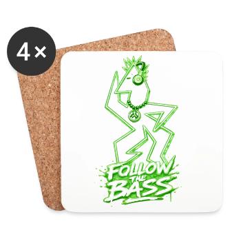 Neon Graffiti Bass Beast - Coasters (set of 4) - white - Front