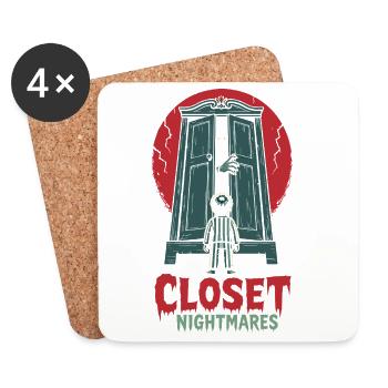 Closet Nightmares – Monster im Schrank - Untersetzer (4er-Set) - Weiß - Vorne