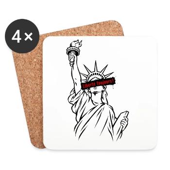 Freiheitsstatue – Liberté toujours! Punk Design - Untersetzer (4er-Set) - Weiß - Vorne