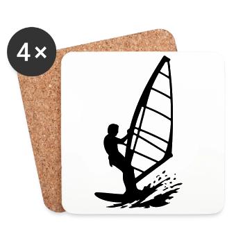 Kitesurfen - Untersetzer (4er-Set) - Weiß - Vorne