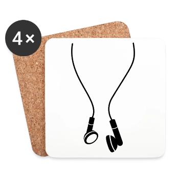 headphones - Untersetzer (4er-Set) - Weiß - Vorne