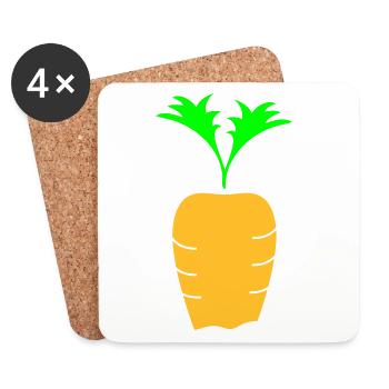 Carrot inserted in the soil - Coasters (set of 4) - white - Front