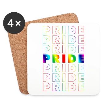 Pride Gradient - Untersetzer (4er-Set) - Weiß - Vorne