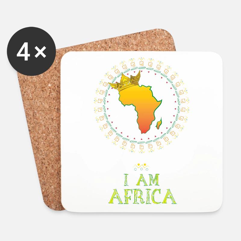 Afrikanischer Kontinent - Untersetzer (4er-Set) - Weiß