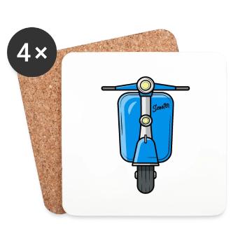 Scooter Motorroller Roller - Untersetzer (4er-Set) - Weiß - Vorne