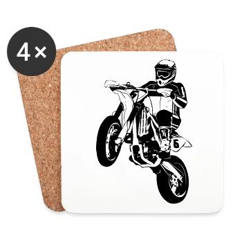 Supermoto - Supermotard - Coasters (set of 4) - white - Front