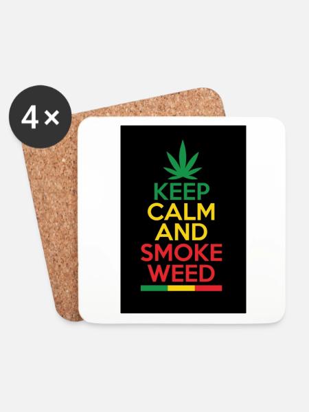 Smoke Weed - Untersetzer (4er-Set) - Weiß