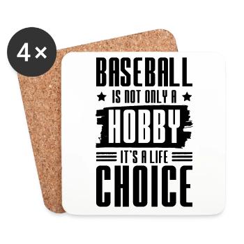baseball hobby - Untersetzer (4er-Set) - Weiß - Vorne