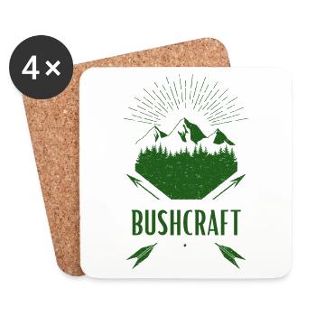Bushcraft survival - Coasters (set of 4) - white - Front
