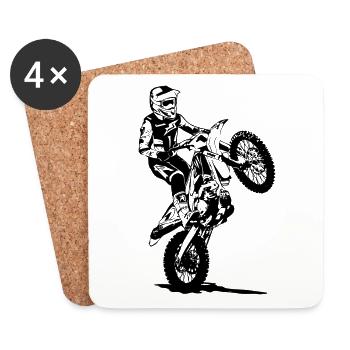 Moto Cross - Motocross - Supercross - MX - SX - Coasters (set of 4) - white - Front