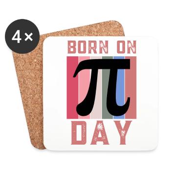 Born On Pi Day Maths Enthusiast March 14th Pi Day - Coasters (set of 4) - white - Front