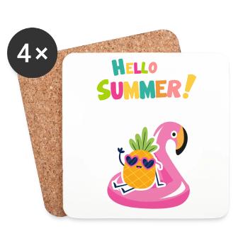 Hello Summer! - Coasters (set of 4) - white - Front