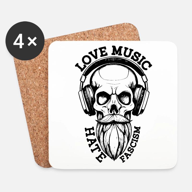 liebe musik hasse FSCSM - Untersetzer (4er-Set) - Weiß