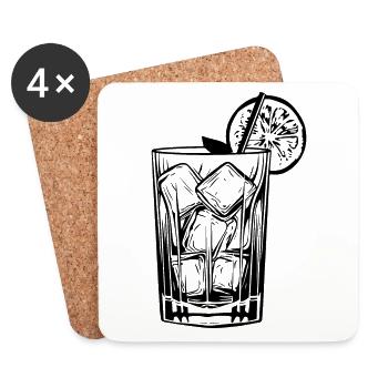 Symbole de boisson à la limonade - Dessous de verre (lot de 4) - blanc - Devant