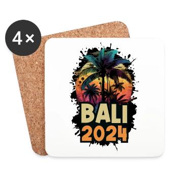 Bali 2024 Urlaub Spruch - Untersetzer (4er-Set) - Weiß - Vorne
