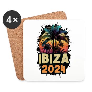 Ibiza 2024 Urlaub Spruch - Untersetzer (4er-Set) - Weiß - Vorne