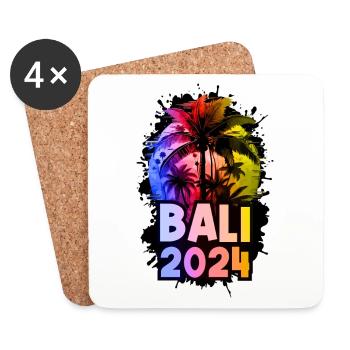 Bali 2024 Urlaub Bunt - Untersetzer (4er-Set) - Weiß - Vorne