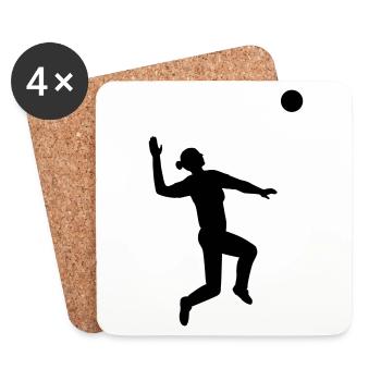 Service dynamique au volleyball - Dessous de verre (lot de 4) - blanc - Devant