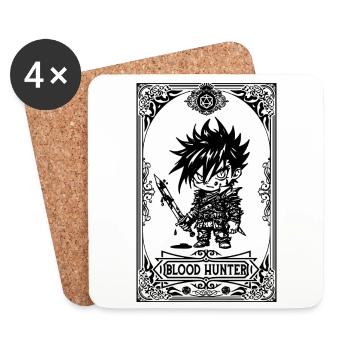 Blood Hunter RPG Tarot Card chibi - Dessous de verre (lot de 4) - blanc - Devant