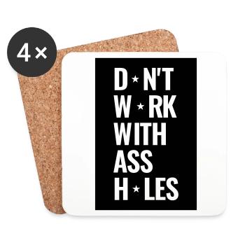 Working in the office is not always fun - Coasters (set of 4) - white - Front