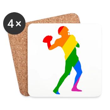 Rainbow Football Player - Untersetzer (4er-Set) - Weiß - Vorne