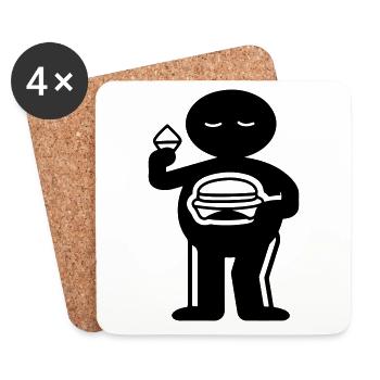 Eating burgers - Coasters (set of 4) - white - Front