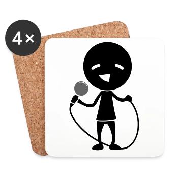 Singer with microphone - Coasters (set of 4) - white - Front