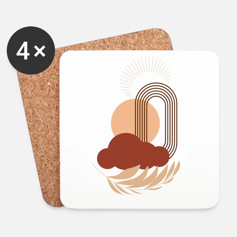 Sonnenkreis über Wolkenbogen - Untersetzer (4er-Set) - Weiß