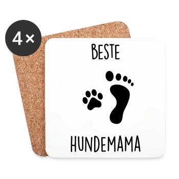Beste Hundemama - Untersetzer (4er-Set) - Weiß - Vorne