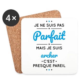 Je ne suis pas parfait mais mais je suis archer - Dessous de verre (lot de 4) - blanc - Devant