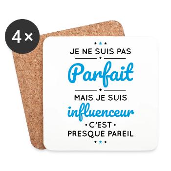 Je ne suis pas parfait mais je suis influenceur - Dessous de verre (lot de 4) - blanc - Devant