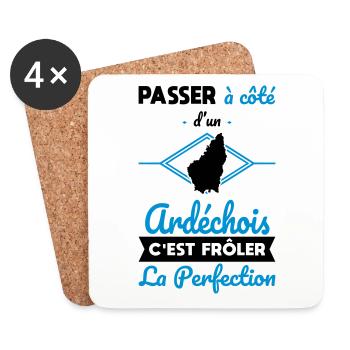 Ardéchois - Frôler la perfection - Ardèche - Dessous de verre (lot de 4) - blanc - Devant