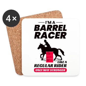 Barrel Racer Reiten Racing Rodeo Lustig - Untersetzer (4er-Set) - Weiß - Vorne