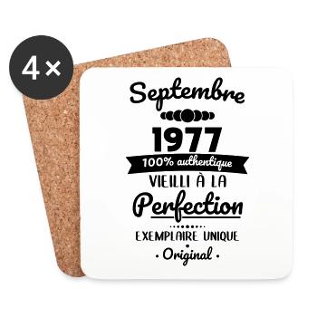 Anniversaire 45 ans - Septembre 1977 Original - Dessous de verre (lot de 4) - blanc - Devant
