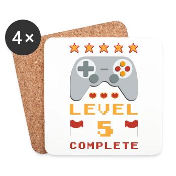 5. Geburtstag Level 5 Complete - Untersetzer (4er-Set) - Weiß - Vorne